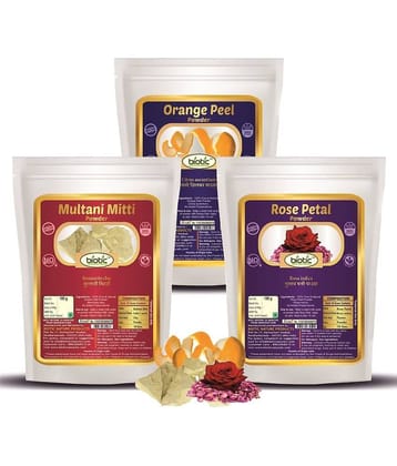 Biotic Orange Peel, Multani Mitti and Rose Petal Powder (100g each) 300 gm