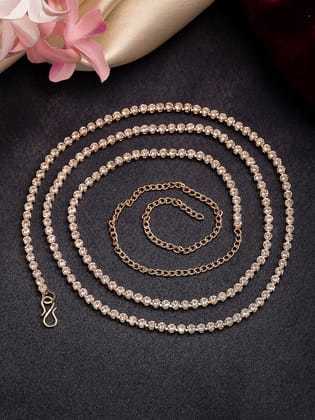 NVR Women's Gold-Plated AD-Studded Kamarbandh Waist Chain-Onesize / Gold / Brass