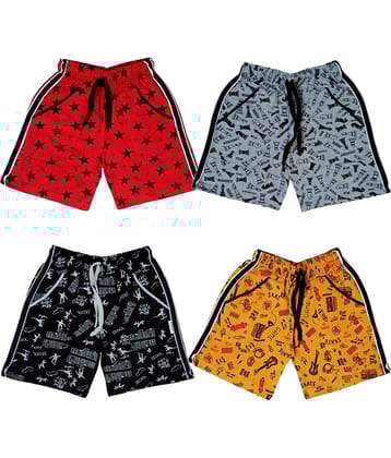 atlans Pack of 4 Cotton Blend Shorts For Boys ( Red )
