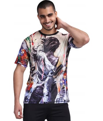 yellow tree Men Polyester Regular Fit Printed T-Shirt ( Multicolor )