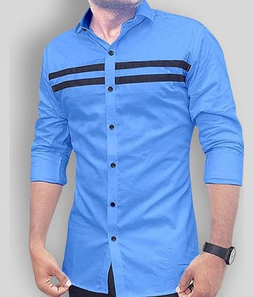 VERTUSY Cotton Blend Regular Fit Striped Full Sleeves Men's Casual Shirt - Black ( Pack of 1 )
