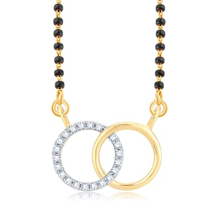 Senco Gold Glittering Bond Diamond Mangalsutra (1.8 gram / 0.14 Ct / HI-SI / 18K Yellow Gold)