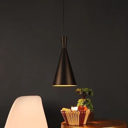 ELIANTE Black Metal Hanging Light Cone-HL | 3 Years Warranty | Free - LED LAMP