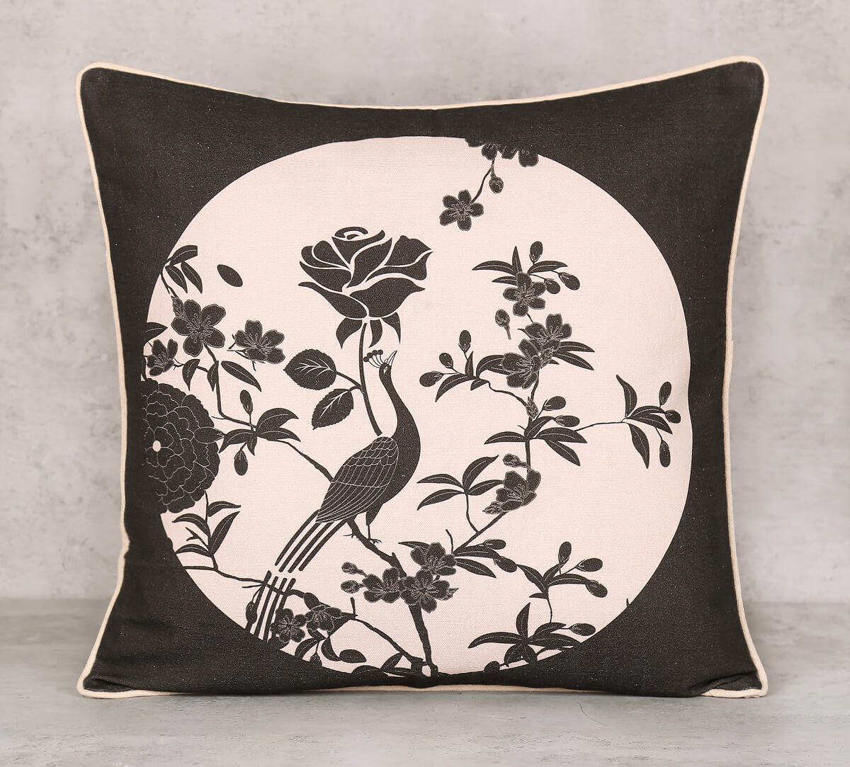India Circus Celine Flaunt - Cotton Duck Cushion Cover - 16 X 16 Inch
