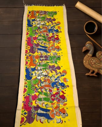 Syaahi Mangalagiri Silk Mellow Yellow Dupatta