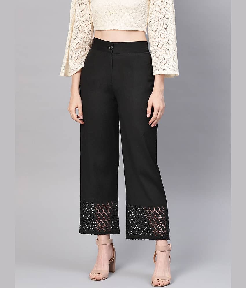 Juniper - Black Cotton Wide leg Women's Palazzos ( Pack of 1 )