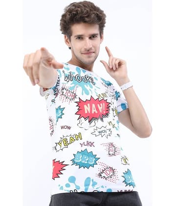 Ketch 100% Cotton Slim Fit Printed Half Sleeves Men's Round T-Shirt - White ( Pack of 1 )