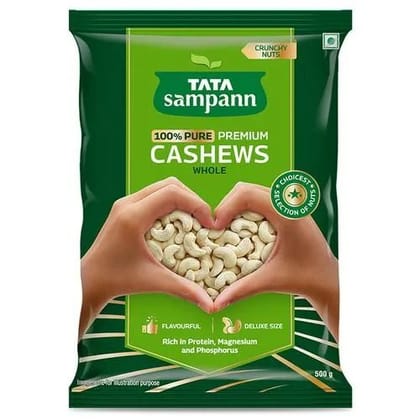 Tata Sampann 100% Pure Premium Cashews - Whole, 500 gm