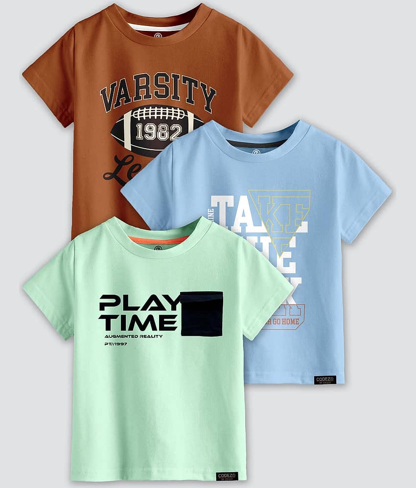 CODEZ Pack of 1 Boys Cotton Blend Polo T-Shirt ( Multi Color )