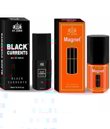 ST.JOHN Cobra Black Currents & Magnet, Pocket Perfume For Men 10ml Each (20ml) - Pack of 2