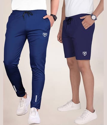 Septem Black Polyester Men's Shorts ( Pack of 2 )