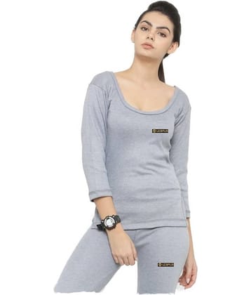 Uzarus Cotton Blend Topwear - Grey