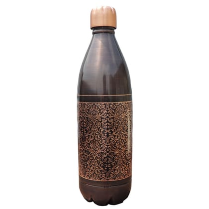 Copper Drinking Water Bottle Antique Finish – Traditional Ayurvedic Copper Bottle, Height : 11.5 Inch (BCMAS194 A)