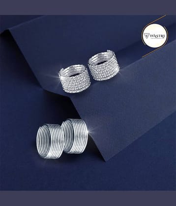 VIVASTRI Silver Toe Rings ( Pack of 4 )