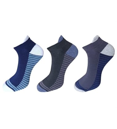 3_Pair Set Unisex Casual Cotton Printed Ankle Length Socks (Multicolor)-PID54077