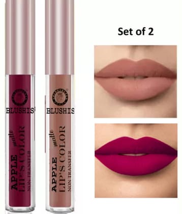 BLUSHIS All Day Long Multi Matte Lipstick (Pack of 2)
