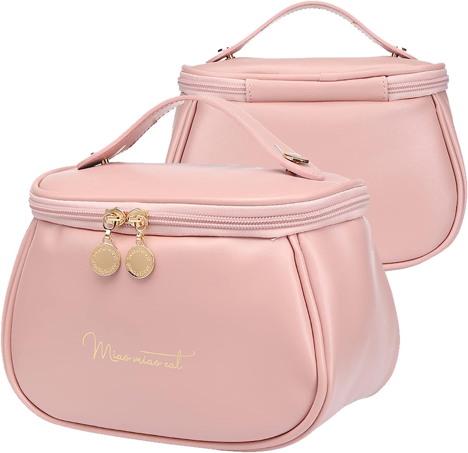 Small Makeup Bag, Cosmetic Bag for Women Travel Makeup Organizer Handbag Purse Pouch Compact Capacity for Daily Use, Makeup Brush Holder, Waterproof Nylon, Durable Zipper