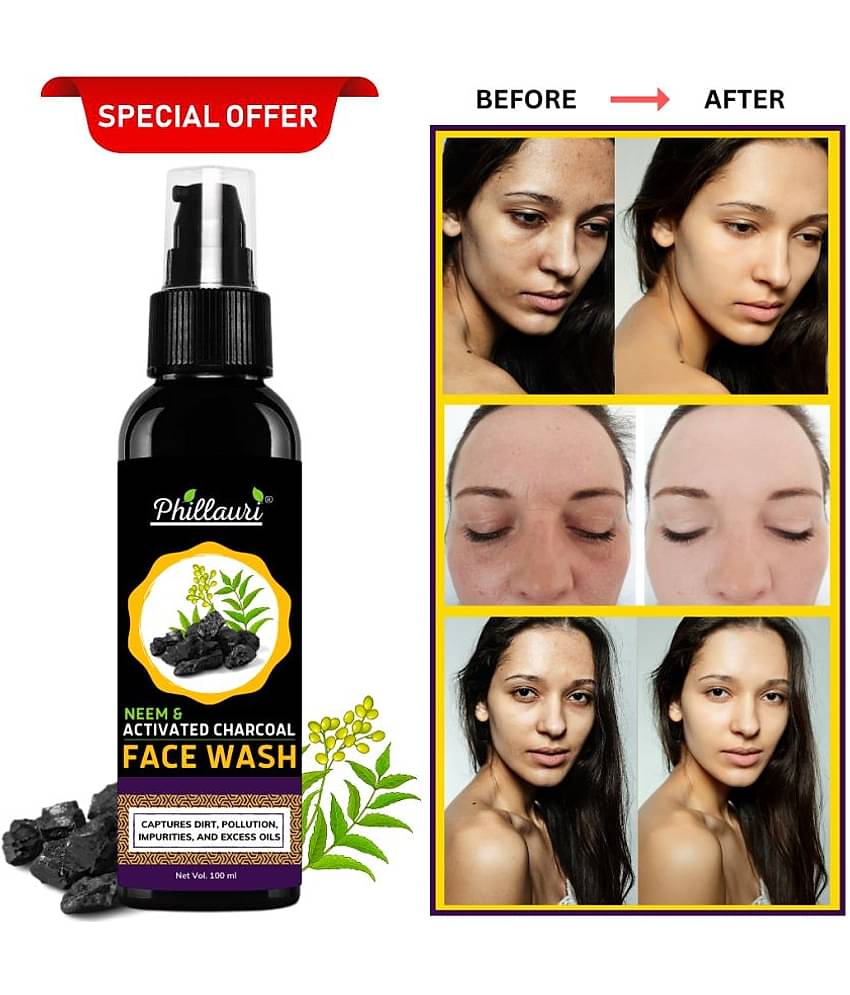 Phillauri Face Wash Acne Control - With Neem & Charcoal Face Wash - 100ml - Pack of 3