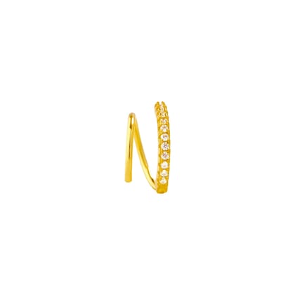 Double wired spiral hoop pair-14k gold plated