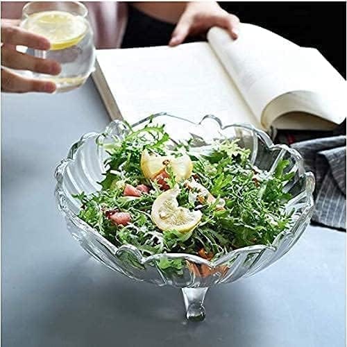 Crystal Glass Fruit Bowl Dry Fruit Plate Three-Legged Snack Candy Plates for Home, Restaurants and Companies