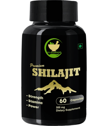 FIJ AYURVEDA Premium Shilajit/Shilajeet Extract Capsule for Vigor & Vitality - 500mg 60 Capsules (Pack of 1)