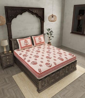 Blooming Elegance 240TC Cotton Bedsheet Blooming Elegance 240TC Cotton Bedsheet