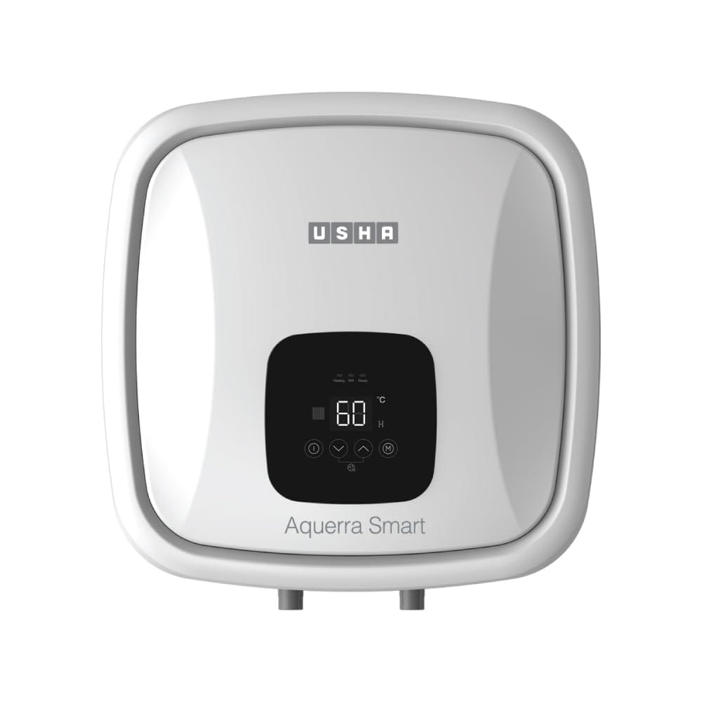 USHA SWH AQUERRA SMART 25L WHITE, With Free Installation and Connection Pipes USHA SWH AQUERRA SMART 25L WHITE, With Free Installation and Connection Pipes - White