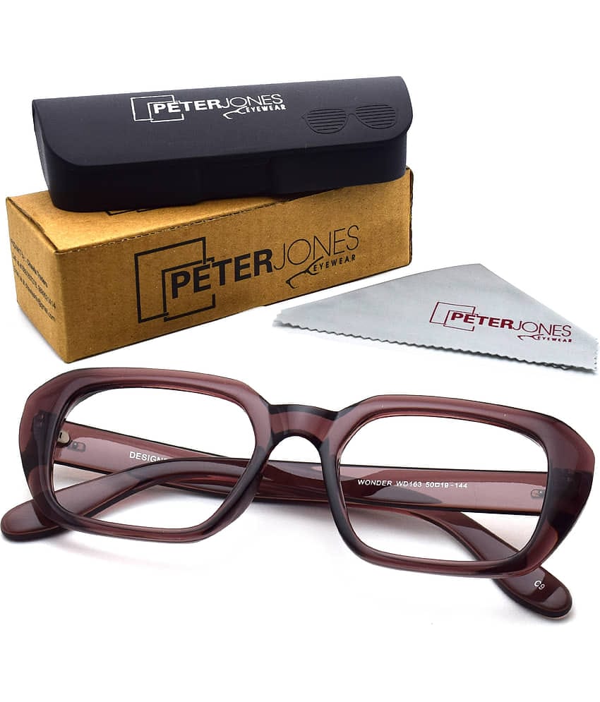 Peter Jones Beige Square Spectacle Frame AG163TBW