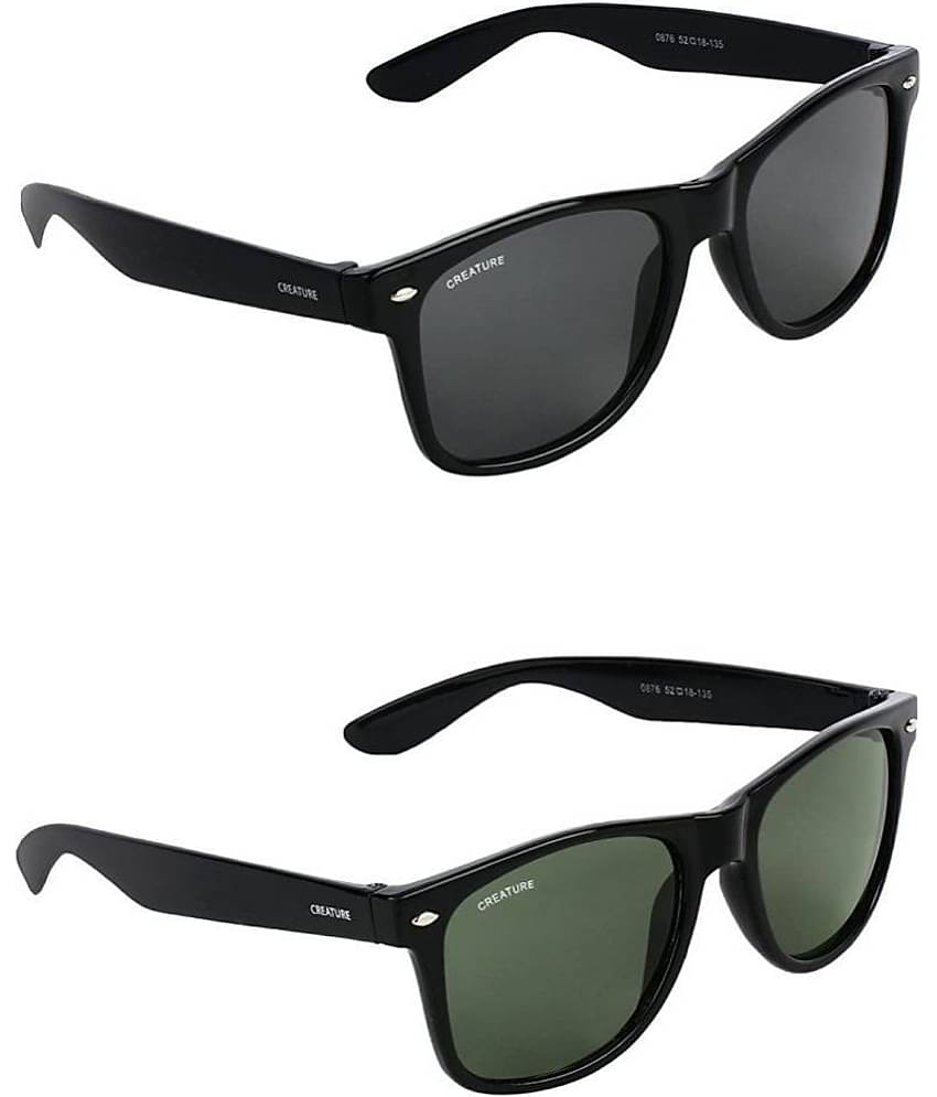 Creature - Black Square Sunglasses ( Pack of 2 )