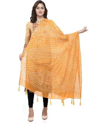 A R Silk Yellow Silk Self Dupatta