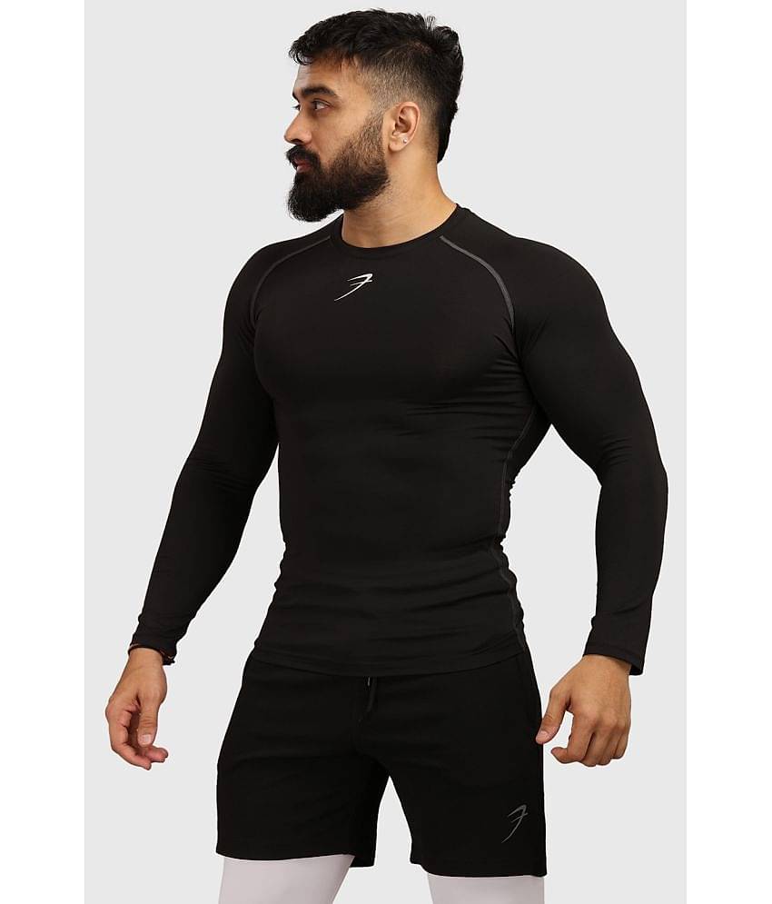 Fuaark - Black Polyester Slim Fit Men's Compression T-Shirt ( Pack of 1 )