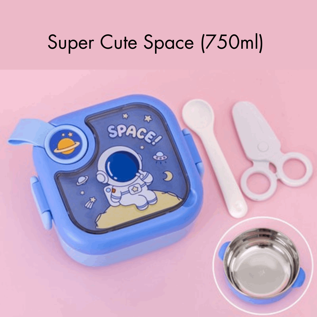 NIYO TOYS Teeny Tiny Lunch Box for Kids - Fun Designs-Space