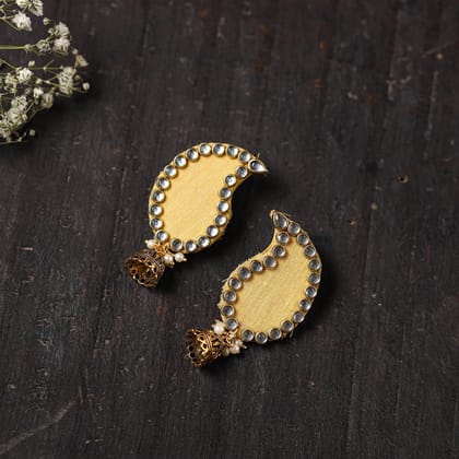 Yellow - Suhani Stone Work Fabart Earrings Yellow - Suhani Stone Work Fabart Earrings