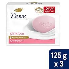 DOVE PINK BEAUTY BATHING BAR 3X125G