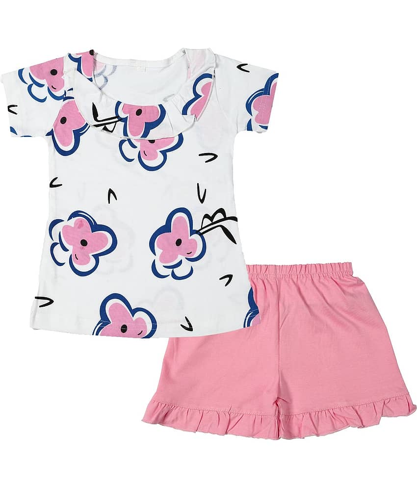 CATCUB Girl's Cotton Top & Shorts / hot pants(Pink)