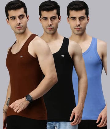 Pack of 3 Lux Cozi - Multi Cotton Blend Men's Vest