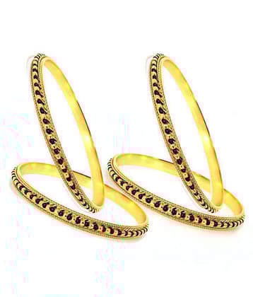 SHANKH-KRIVA®  Traditional Gold Plated Designer Bangles Jewellery For Women / Girls-10093 - None
