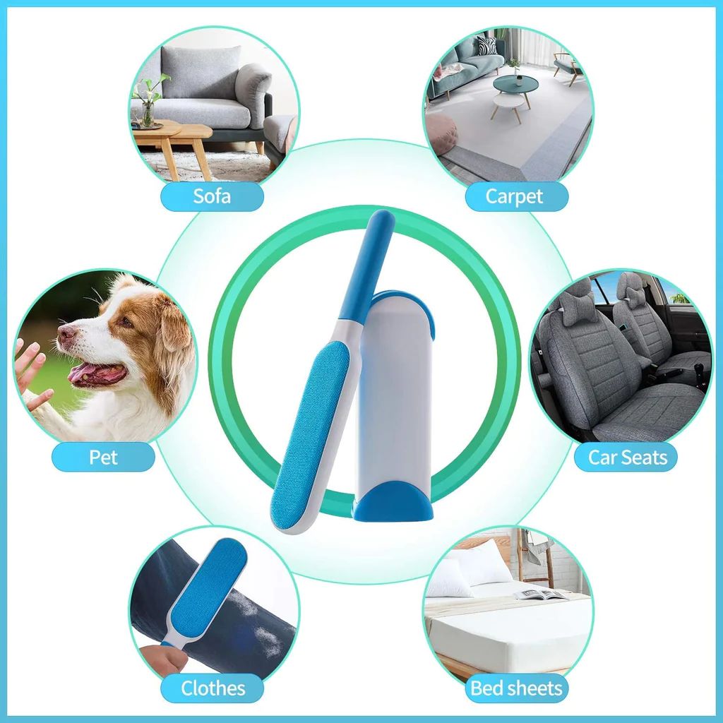 Pet Hair Remover Brush - Self Cleaning, Reusable, for Furniture & Clothes