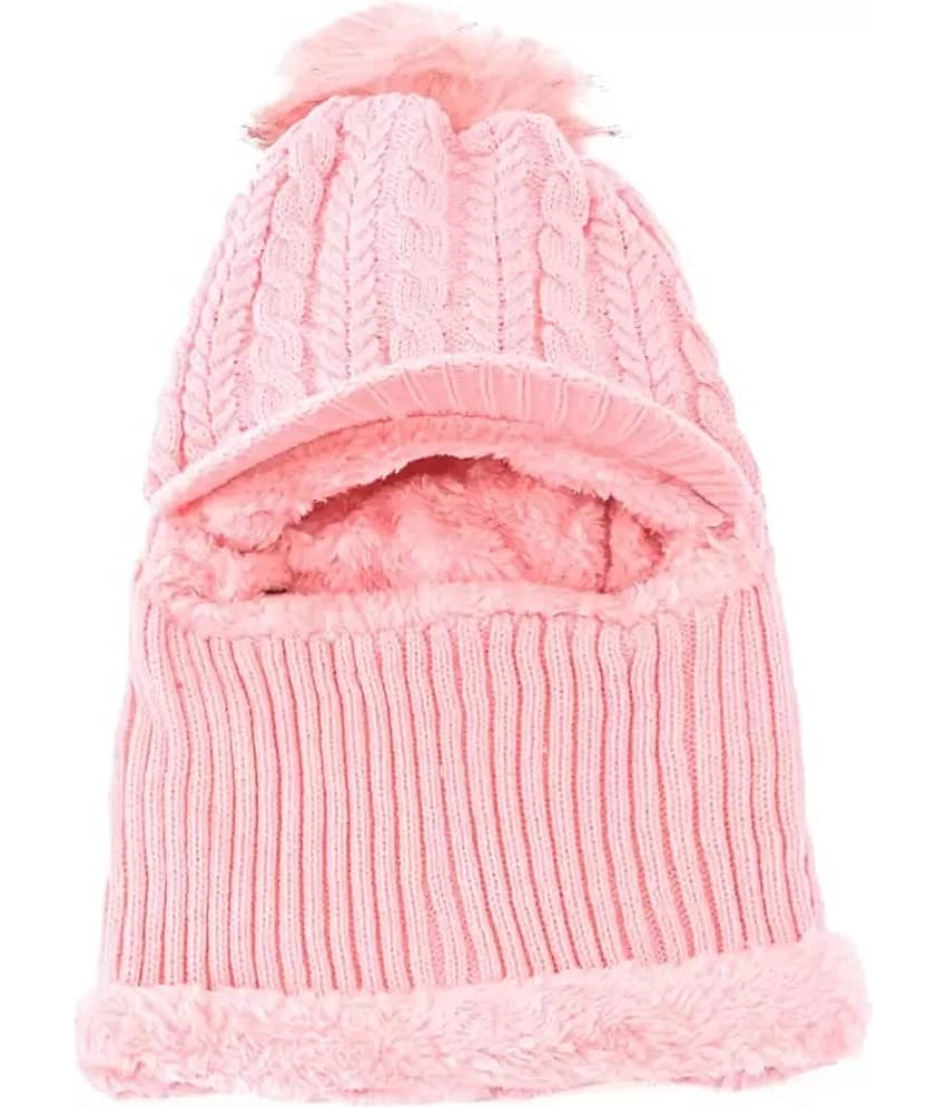 Zacharias - Pink Woollen Women's Cap ( Pack of 1 )