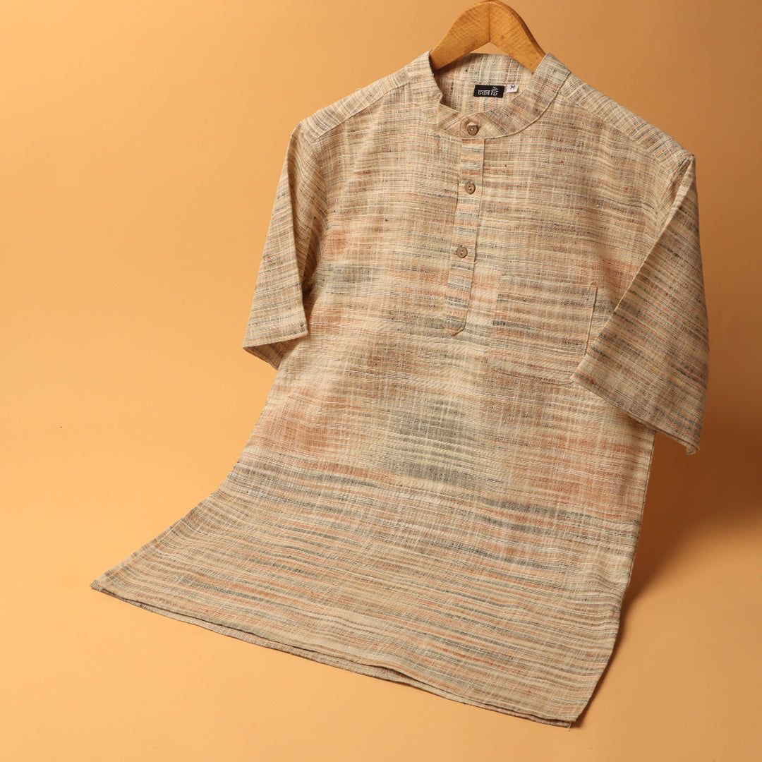KHADI KURTA SHIRT #9-XS / Half Sleeve