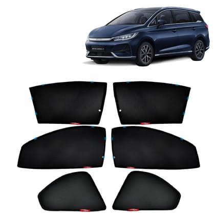 KINGSWAY Car Sun Shade Curtains Only Compatible with BYD ATTO 3 (2022 Onwards) | Front Window in Half Cut and Rear in Zipper (Magnetic) | UV & Heat Protection | Pack of 4 Pcs KINGSWAY Car Sun Shade Curtains Only Compatible with BYD ATTO 3 (2022 Onwards) 