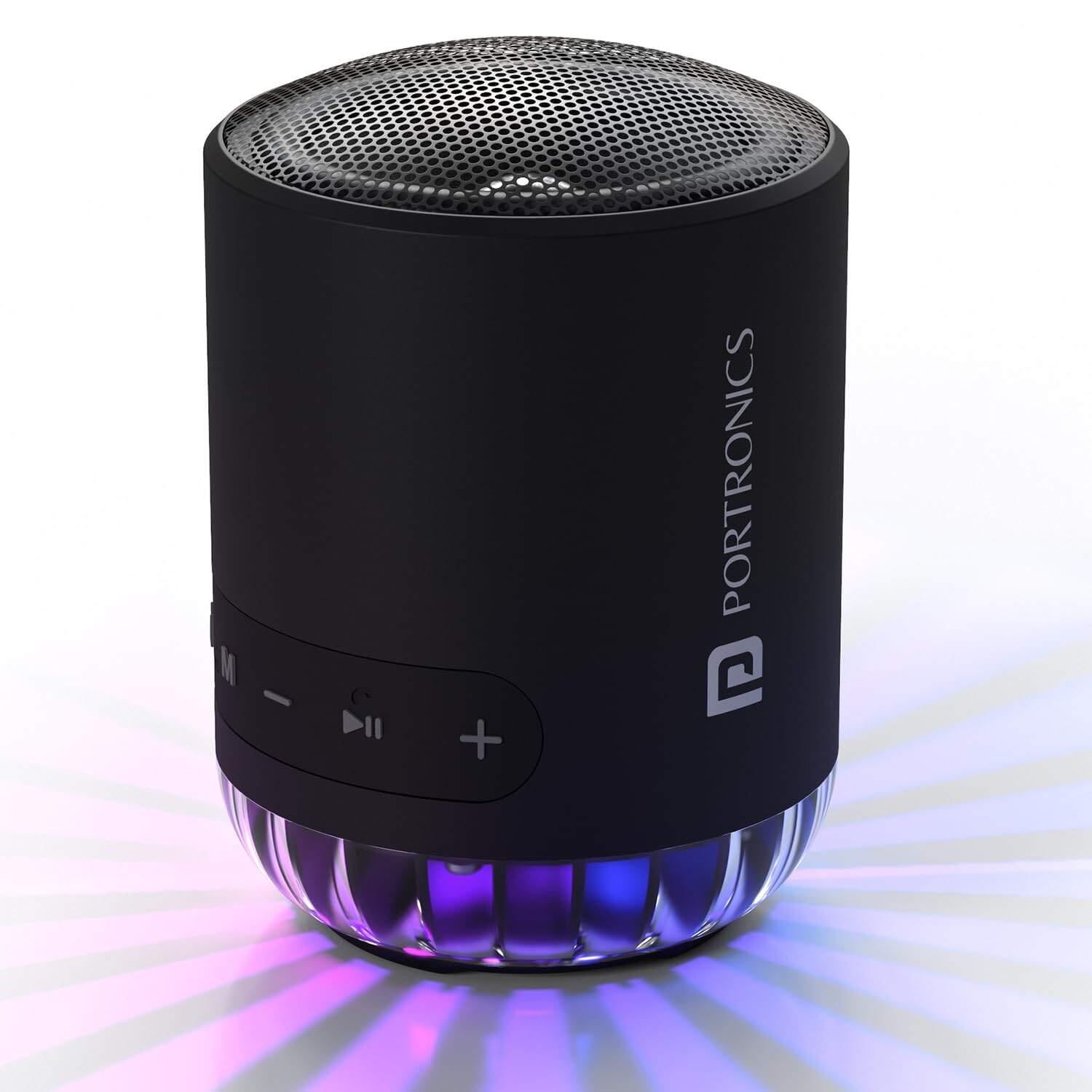 Portronics Soundpot Pro 20W Portable Bluetooth Speaker with in Built Mic, Immersive Sound, Upto 5 Hours Playtime, Ambient LED Light, TWS Mode, Bluetooth V5.3, USB Port, Type C Fast Charging (Black)