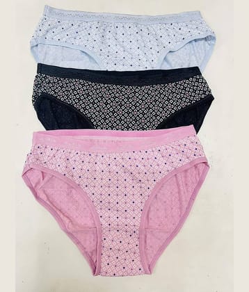 Ladyland Pack of 3 Cotton Hipster For Women ( Multi Color )