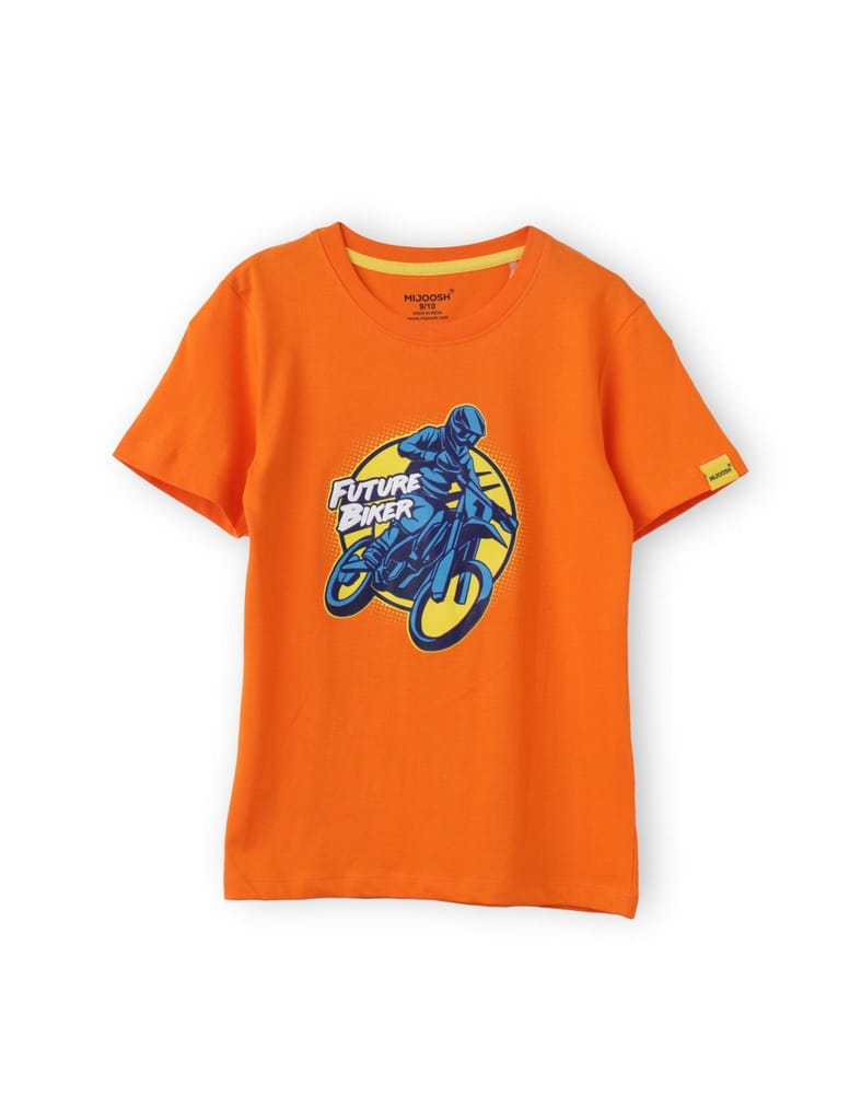 Trendy Kids Boys T-Shirt White / Scarlet Ibis Orange, Soft Cotton, Ages 7-14 (2pcs pack) 2025 at