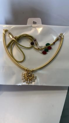 Mirco gold polish sari necklace