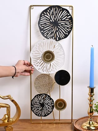 Sophisticated Bloom - Rectangular Golden Wall Plaque