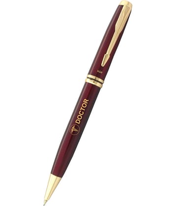 UJJi Doctor Logo Maroon Color Pen Brass Metal (Blue Ink) Ball Pen