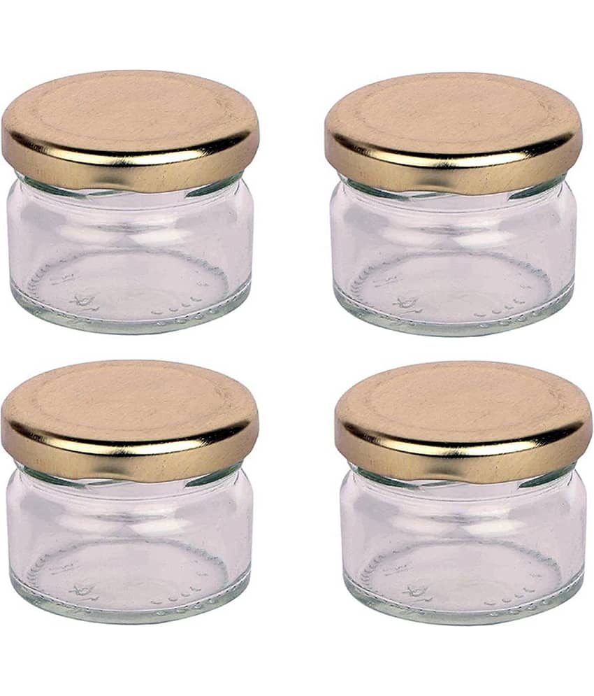 AFAST Coockes Jar Glass Transparent Cookie Container ( Set Of 4 )