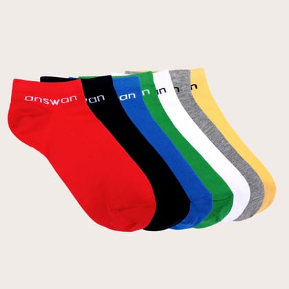 Amswan Unisex Premium Fine Gauge Cotton Socks  Pack Of 7-MULTICOLOUR