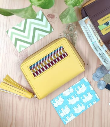 Kutchi 'Bijou' Mustard Wallet